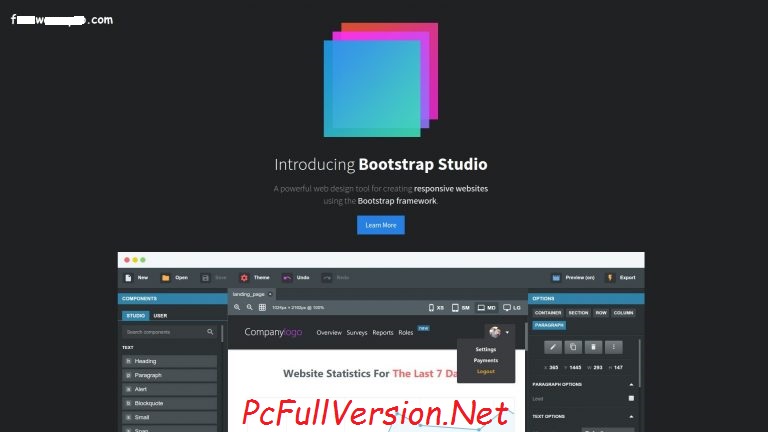 Bootstrap Studio Crack Patch PRO Full Version Download